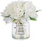 Fake Flowers in Vase for Table: White Artificial Peony with Glass Vase LED Light for Centerpieces Decor - Small Faux Arrangements Desk Vanity Bathroom Office Decoration